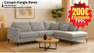 Canapé d'angle Roma 315x220x86cm