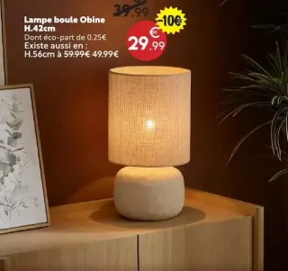 Lampe boule Obine H.42cm