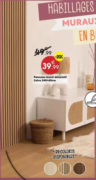 Panneau mural décoratif Colva 240×60cm