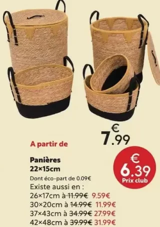 Panières 22x15cm