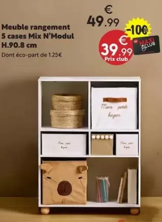 Meuble rangement 5 cases Mix N'Modul H.90.8 cm