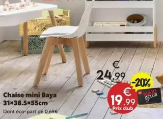 Chaise mini Baya 31×38.5×55cm