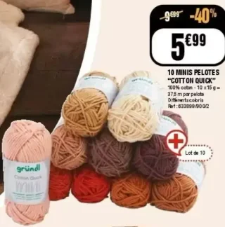 10 minis pelotes "Cotton Quick"