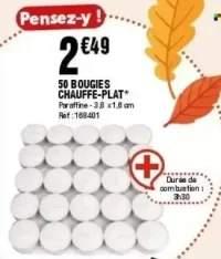 50 Bougies chauffe-plat