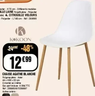 Chaise Agathe blanche Kokoon