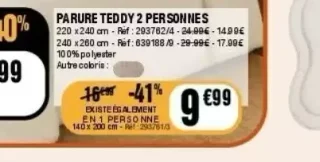 Parure Teddy en 1 personne Kokoon