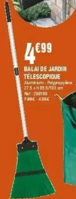 Balai de jardin télescopique