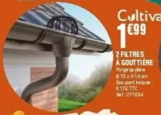 2 filtres à gouttière Cultiva