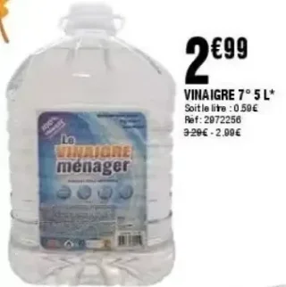 Le Vinaigre ménager Vinaigre 7° 5 L