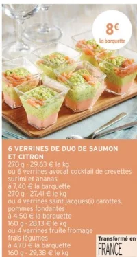 6 Verrines de duo de saumon et citron