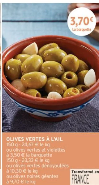 Olives vertes à l'ail