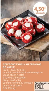 Poivrons farcis au fromage de vache