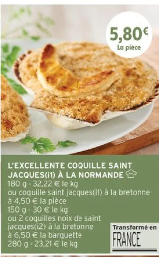 L'excellente coquille Saint Jacques à la normande