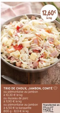 Trio de choux, jambon, comté