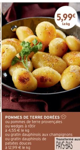 Pommes de terre dorées