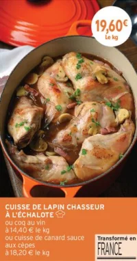 CUISSE DE LAPIN CHASSEUR À L'ÉCHALOTE