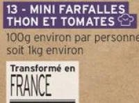 Mini Farfalles Thon et Tomates