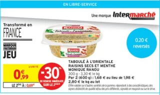 TABOULÉ À L'ORIENTALE RAISINS SECS ET MENTHE MONIQUE RANOU