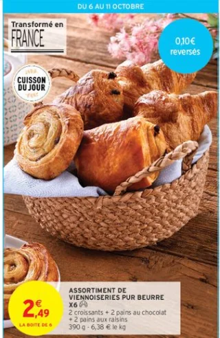 ASSORTIMENT DE VIENNOISERIES PUR BEURRE X6