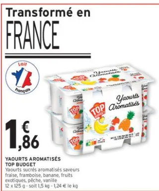 Yaourts aromatisés Top Budget