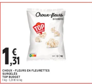 Choux-fleurs en fleurettes surgelés Top Budget
