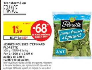 Jeunes pousses d'épinard Florette