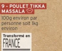 Poulet tikka massala