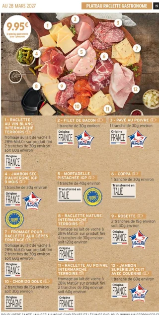 Plateau raclette gastronome (pour 1 personne)
