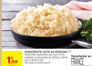 Choucroute cuite au Riesling