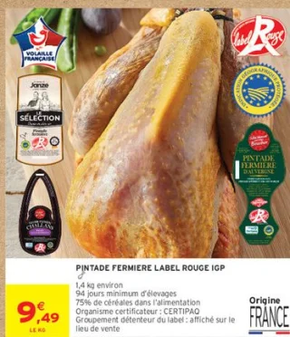 PINTADE FERMIERE LABEL ROUGE IGP