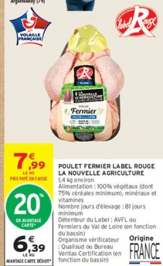POULET FERMIER LABEL ROUGE LA NOUVELLE AGRICULTURE
