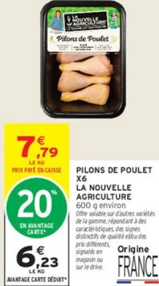 PILONS DE POULET X6 LA NOUVELLE AGRICULTURE
