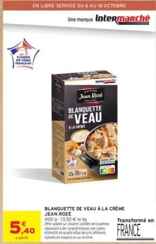 Blanquette de veau à la crème Jean Rozé