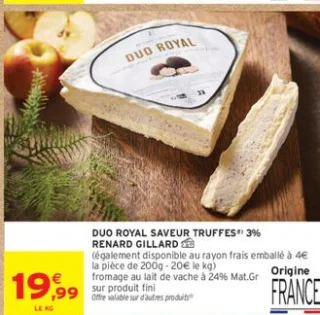 DUO ROYAL SAVEUR TRUFFES 3% RENARD GILLARD