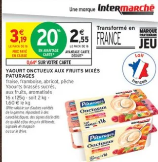 YAOURT ONCTUEUX AUX FRUITS MIXÉS PATURAGES
