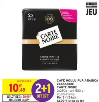 Café moulu pur arabica classique Carte Noire