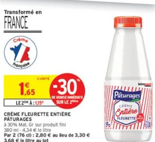 Crème Fleurette Entière Pâturages