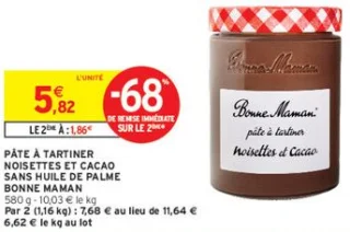 Pâte à tartiner noisettes et cacao sans huile de palme Bonne Maman