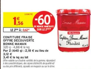 Confiture Fraise Offre Découverte Bonne Maman