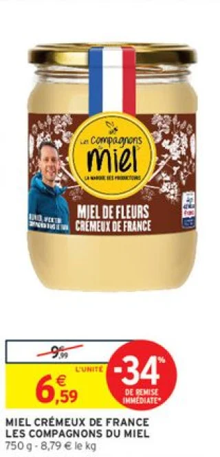 Miel Crémeux de France Les Compagnons du Miel