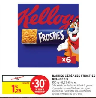 Barres Céréales Frosties Kellogg's