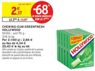 Chewing-gum Greenfresh Hollywood