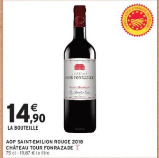 AOP SAINT-EMILION ROUGE 2018 CHÂTEAU TOUR FONRAZADE