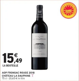 AOP FRONSAC ROUGE 2018 CHÂTEAU LA DAUPHINE