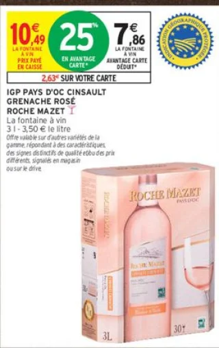 IGP Pays d'Oc Cinsault Grenache Rosé Roche Mazet