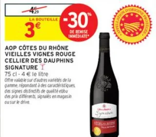 AOP Côtes du Rhône Vieilles Vignes Rouge Cellier des Dauphins Signature