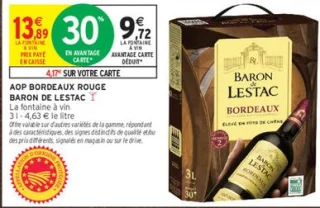 AOP Bordeaux Rouge Baron de Lestac La fontaine à vin