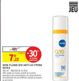 Soin Fluide Q10 Anti-UV FPS50 Nivea