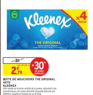 Boîte de Mouchoirs The Original 4X72 Kleenex