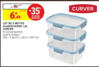 Lot de 3 boites alimentaires 1,2L Curver